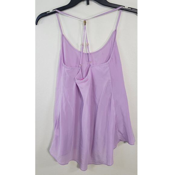 Lilly Pulitzer Tank Top X-Small Lavender 100% Silk Whimsical Fairy Beach Boho - Picture 4 of 9